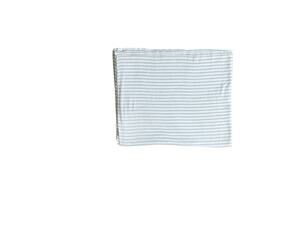 Vintage Flannel Flat Sheet Blue & White Stripe 74x88 Twin Full Size Cotton